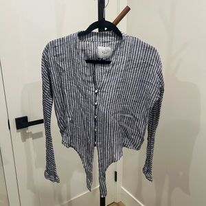 Rails Striped Navy and White Shirt XS